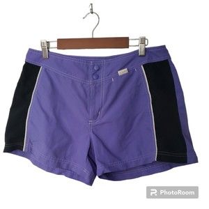 LL Bean Shorts Womens 12 Nylon Purple Trail Hiking Outdoor Activewear